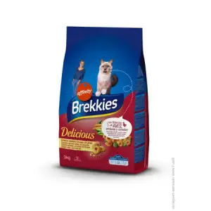 Сухий корм Brekkies Cat Delice Meat для дорослих котів з куркою 3 кг