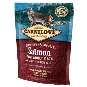 Сухий корм Carnilove Cat Sensitive & Long Hair для котів з чутливим травленням, лосось, 400 г