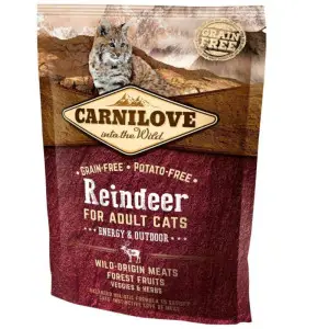 Сухий корм Carnilove Cat Reindeer для активних котів, оленина та кабан, 400 г