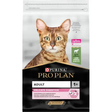 Сухий корм для дорослих котів з чутливою травною системою Purina Pro Plan Adult 1+ Delicate Digestion з ягня 10 кг