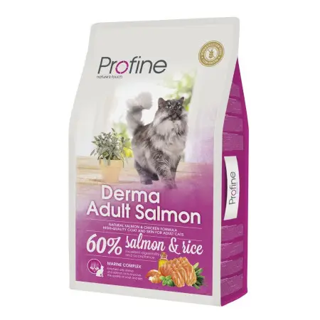 Сухий корм для довгошерстих котів Profine Cat Derma, з лососем і рисом, 10 кг
