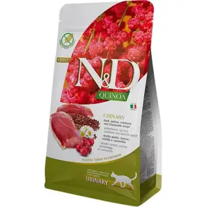 Беззерновий сухий дієтичний корм Farmina N&D Quinoa Urinary Duck & Cranberry Adult для кішок для профілактики сечокам'яної хвороби, качка, кіноа, журавлина та ромашка 1,5 кг