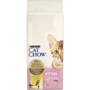 Сухой корм для котят Cat Chow Kitten, с курицей, 15 кг