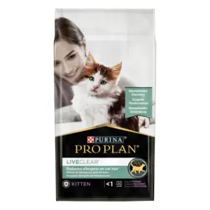 Сухой корм для котят для уменьшения аллергенов на шерсти Purina Pro Plan LiveClear Kitten, с индейкой, 1,4 кг