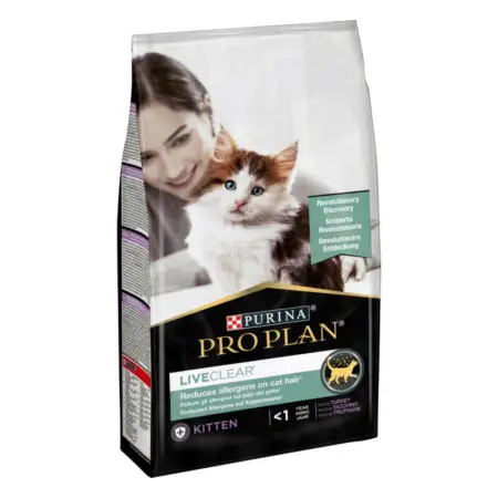 Сухой корм для котят для уменьшения аллергенов на шерсти Purina Pro Plan LiveClear Kitten, с индейкой, 1,4 кг
