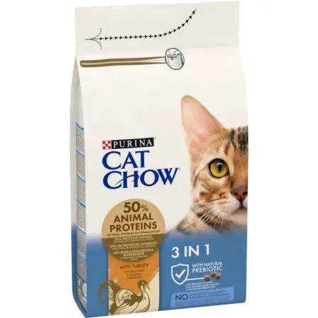 Сухий корм для котів Cat Chow Feline 3-in-1, з індичкою, 1,5 кг