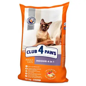 Сухий корм для котів  Club 4 Paws Premium 4 в 1, що мешкають у приміщенні, з куркою, 14 кг
