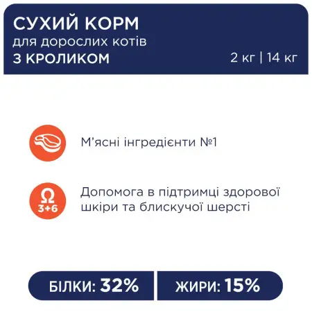 Сухий корм для котів Club 4 Paws Premium, кролик, 300 г
