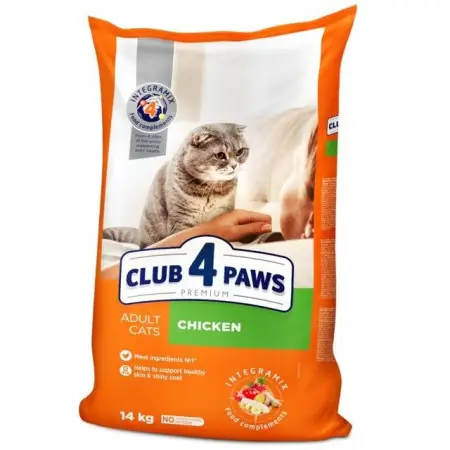Сухий корм для котів Club 4 Paws Premium, курка, 14 кг