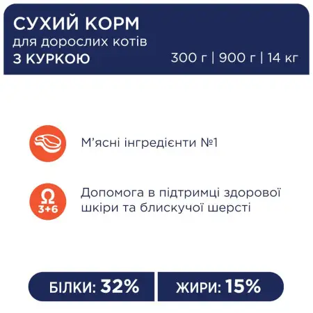 Сухий корм для котів Club 4 Paws Premium, курка, 14 кг