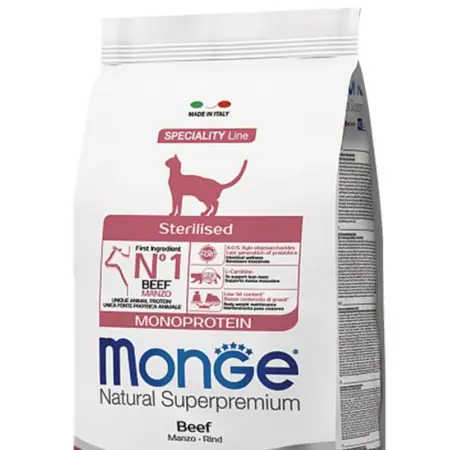 Сухой корм для стерилизованных кошек Monge Cat Sterilized с говядиной 1.5 кг