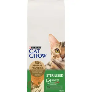 Сухий корм для стерилізованих котів Cat Chow Sterilised, з індичкою, 15 кг