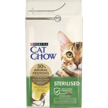 Сухий корм для стерилізованих котів Cat Chow Sterilised, з куркою, 1,5 кг
