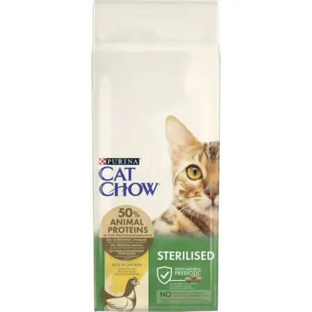 Сухий корм для стерилізованих котів Cat Chow Sterilised, з куркою, 15 кг