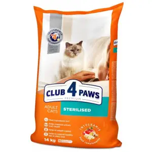 Сухий корм для стерилізованих котів Club 4 Paws Premium Sterilised з куркою, 14 кг