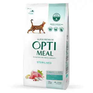 Сухой корм для стерилизованных кошек Optimeal, с индейкой и овсом 1.5 кг