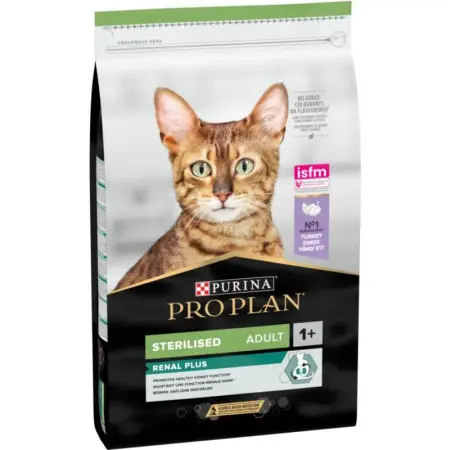 Сухий корм для стерилізованих котів Purina Pro Plan Sterilised Adult 1+ Renal Plus з індичкою 10 кг