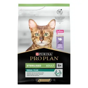 Сухой корм для стерилизованных кошек Purina Pro Plan Sterilised Adult 1+ Renal Plus с индейкой 3 кг