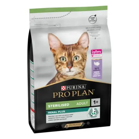 Сухой корм для стерилизованных кошек Purina Pro Plan Sterilised Adult 1+ Renal Plus с индейкой 3 кг