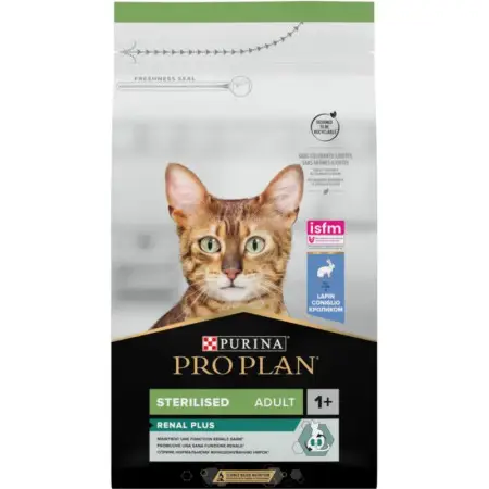 Сухий корм для стерилізованих котів Purina Pro Plan Sterilised Adult 1+ Renal Plus з кроликом 1,5 кг