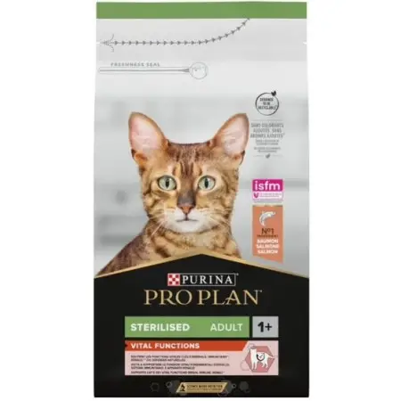 Сухий корм для стерилізованих котів Purina Pro Plan Sterilised Adult 1+ Vital Function з лососем 1,5 кг