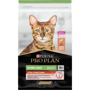 Сухой корм для стерилизованных кошек Purina Pro Plan Sterilised Adult 1+ Vital Functions, с лососем, 10 кг
