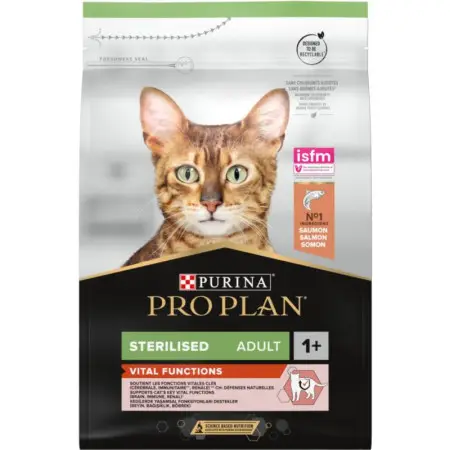 Сухой корм для стерилизованных кошек Purina Pro Plan Sterilised Adult 1+ Vital Functions с лососем 3 кг