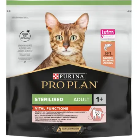 Сухой корм для стерилизованных кошек Purina Pro Plan Sterilised Adult 1+ Vital Functions с лососем 400 г