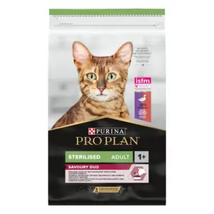 Сухой корм для стерилизованных кошек Purina Pro Plan Sterilised Savoury Duo, с уткой и печенью, 10 кг