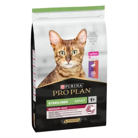Сухий корм для стерилізованих котів Purina Pro Plan Sterilised Savoury Duo, з качкою та печінкою, 10 кг