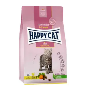 Сухий корм Happy Cat Junior Land Geflügel для молодих котів з 4 місяців до 1 року зі смаком птиці, 10 кг, 70541