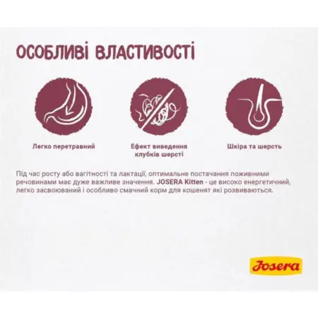 Сухий корм Josera Kitten для кошенят, вагітних та кішок із лактацією 0.4 кг