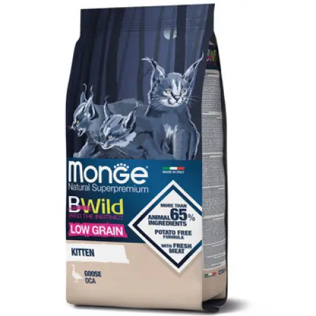 Сухий корм Monge Cat Bwild Low Grain Kitten для кошенят з м'ясом гусака 1,5 кг