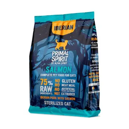 Сухой корм Primal Spirit Iberian Salmon Cat для взрослых стерилизованных и кошек с лишним весом с иберийской свининой и лососем 1 кг