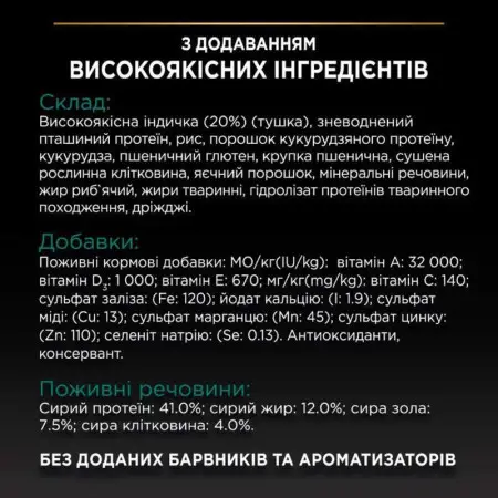 Сухий корм Purina Pro Plan (Пуріна Про План) Sterilised Adult Renal Plus з індичкою для стерилізованих котів 14 кг