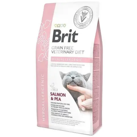 Сухий корм Brit GF VetDiet Cat Hypoallergenic для котів, з харчовою алергією та непереносимістю, з лососем та горохом, 2 кг