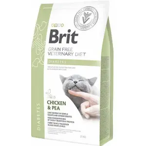 Сухий корм Brit GF VetDiet Cat Diabetes для котів, при цукровому діабеті, з куркою та горохом, 2 кг
