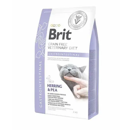 Сухой корм Brit GF VetDiet Cat Gastrointestinal для кошек, при нарушениях пищеварения, с сельдью, лососем, яйцом и горохом, 2 кг