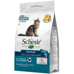 Сухий монопротеїновий корм Schesir Cat Hairball для дорослих котів, виведення шерсті 1.5 кг
