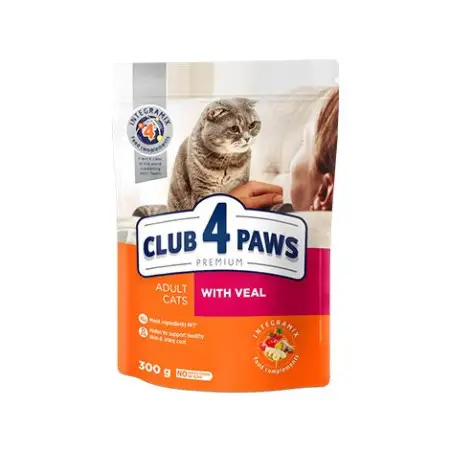 Сухий корм для котів Club 4 Paws Premium, телятина, 300 г