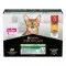 Упаковка влажного корма для взрослых стерилизованных кошек Purina Pro Plan Sterilised кусочки в соусе с говядиной 5 х 85 г, с курицей 5 х 85 г