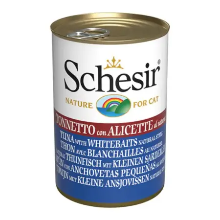 Волгий корм Schesir Tuna with Whitebaits Тунець з Анчоусами в бульйоні для котів 140г