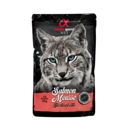 Вологий корм Alpha Spirit Salmon Mousse Sterilised Cats для стерилізованих котів, мусс з лососем 85 г
