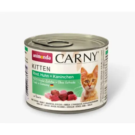 Вологий корм Animonda Carny Kitten для кошенят з яловичиною та куркою 200г