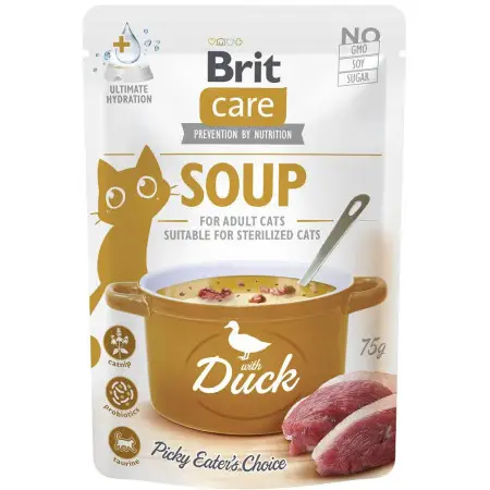 Корм влажный "Суп для кошек Brit Care Soup with Duck с уткой", 75 г