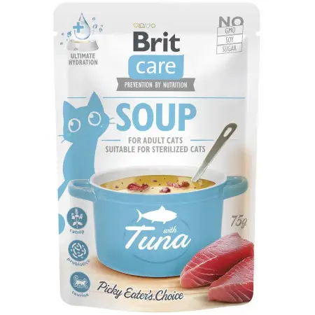 Корм вологий "Суп для котів Brit Care Soup with Tuna з тунцем", 75 г