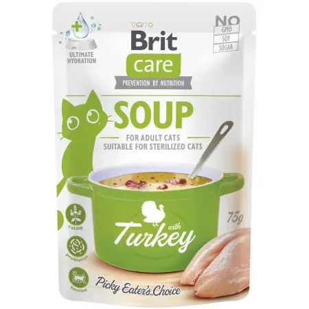 Корм влажный "Суп для кошек Brit Care Soup with Turkey с индейкой", 75 г