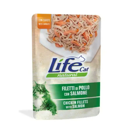 Влажный корм CatLife Chicken, Salmon and Carrots из филе курицы, лососем и морковью 70 г