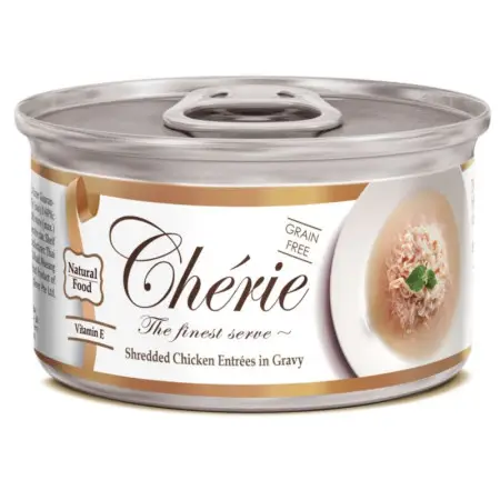 Влажный корм Cherie с нежными кусочками мяса курицы в соусе 80 г