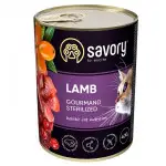 Вологий корм Savory для стерилізованих котів, з ягням, 400 г